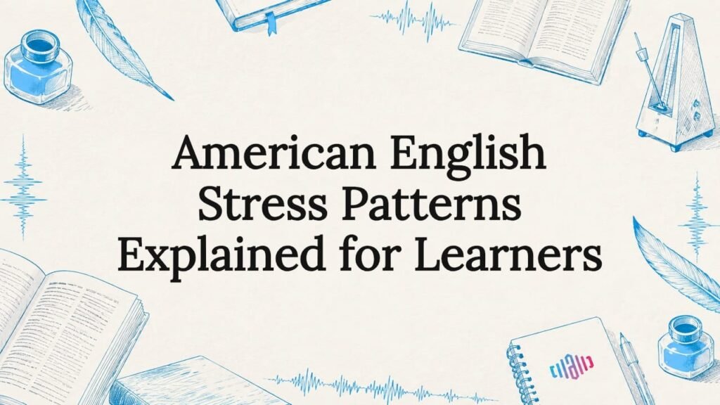 Decorative illustrated title card with linguistic tools