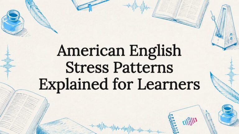 Decorative illustrated title card with linguistic tools