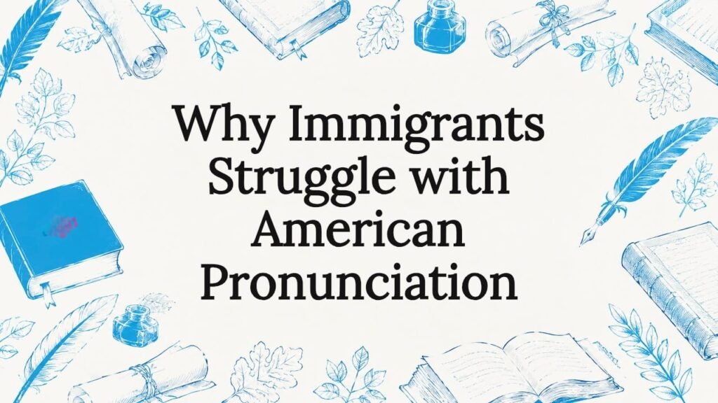 Decorative title card illustration with linguistic props