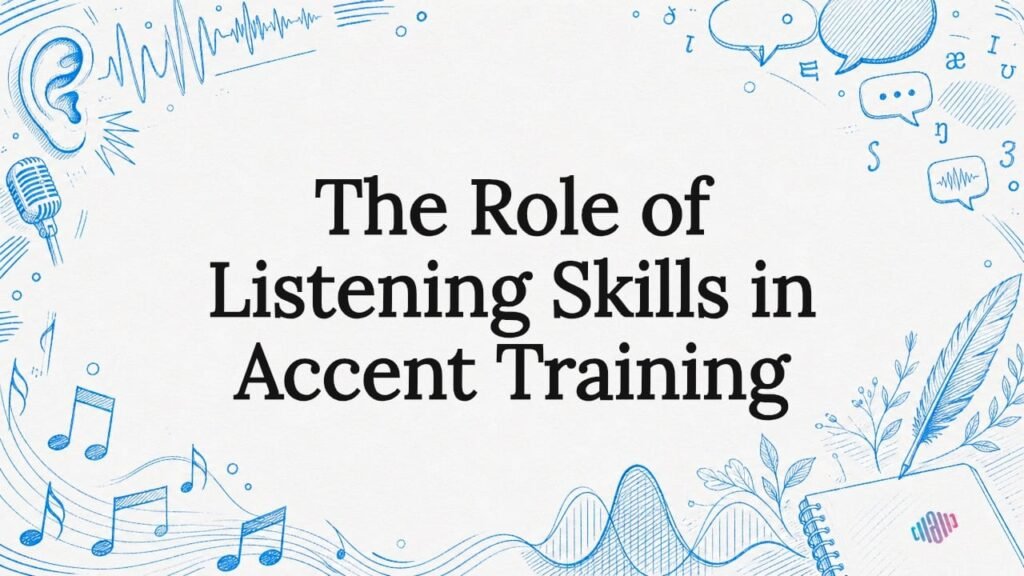 Decorative title card illustration with accent training elements
