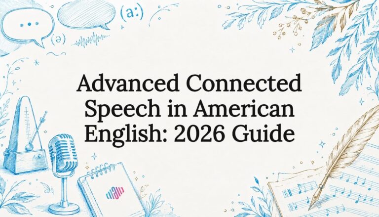 Decorative title card illustration with speech and botanical elements