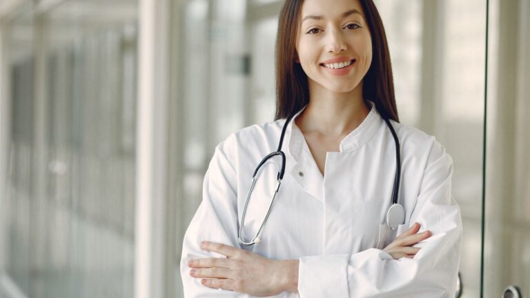 Doctor with a stethoscope in a hospital