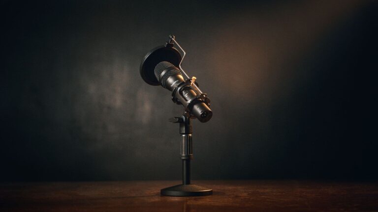 Microphone on a desk